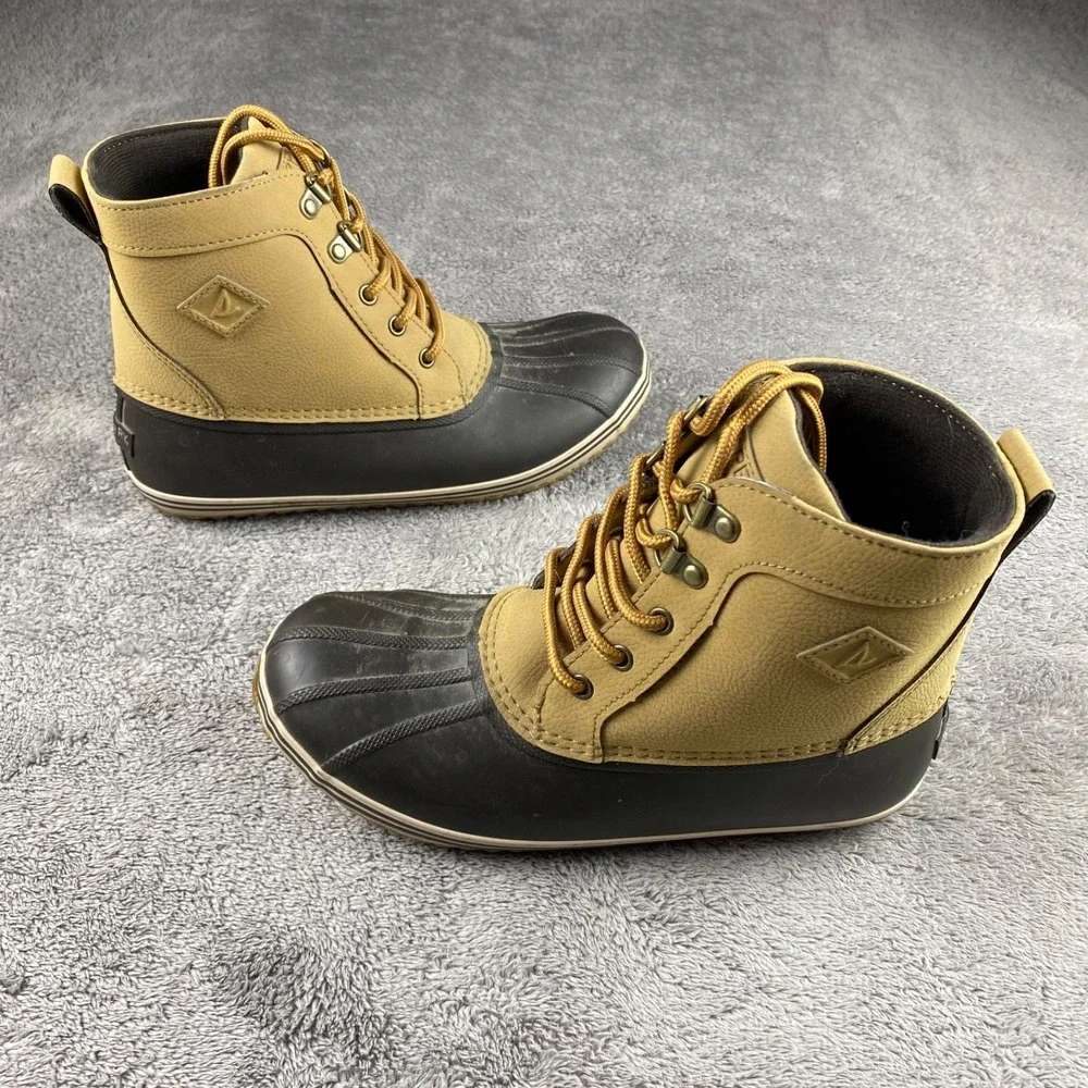Sperry Kids Bowline Duck Boots Youth Boys Size 4M Brown Tan